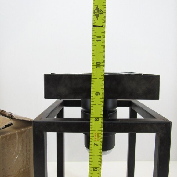 Porch Light 9 3/4" Exterior Light Fixture Square Black w/Inside Glass Cover - Picture 6 of 8